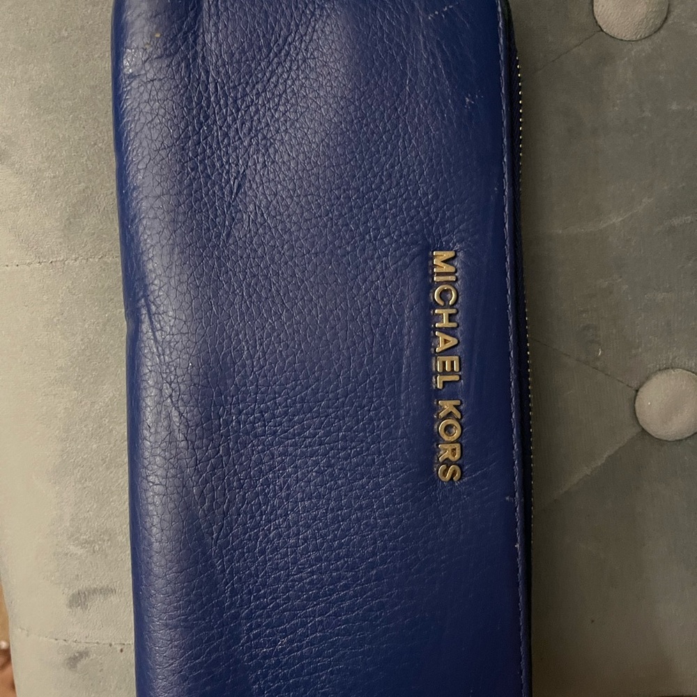 Michael Kors | Electric Blue Jet Set Travel Continental Saffiano Leather Wallet